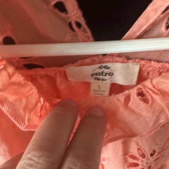 Entro Coral Eyelet Maxi Dress - Picture 2 of 4